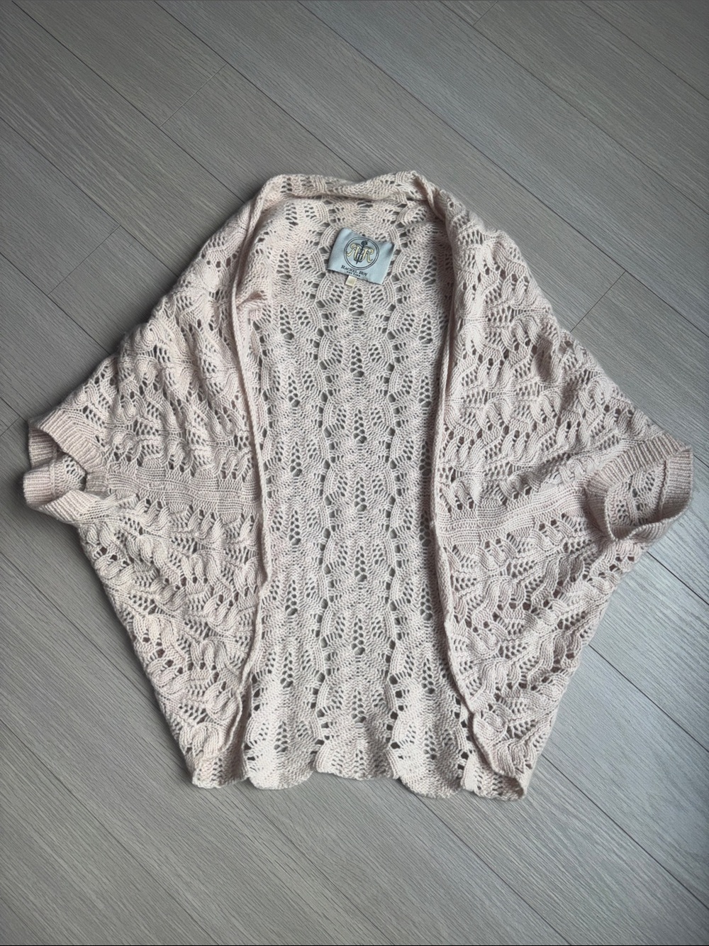 Rachel Roy Blush Open-Knit Shrug